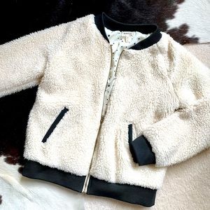 Girls Ivory Teddy Bear/Sherpa Jacket